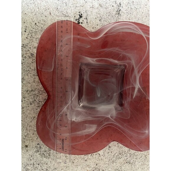 Made in Spain, Red, Recycled, Cold Painted Art Glass Coffee Table Bowl, 11.5” - Picture 9 of 11